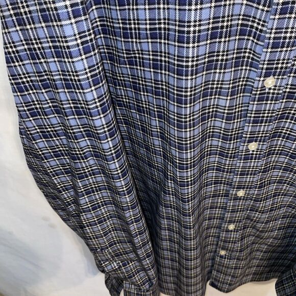 Untuckit Men’s Dress Shirt Size 3XL Blue Plaid Business Formal City - Picture 6 of 12